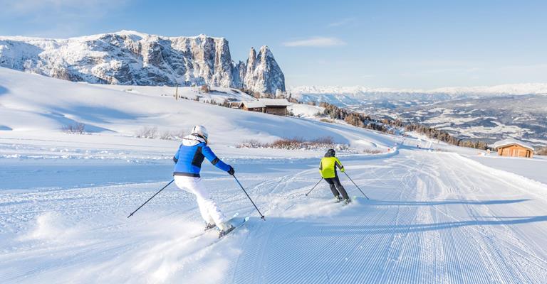 Skiing on the Alpe di Siusi