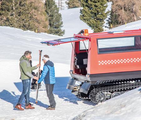 Abholung mit der Schneekatze
