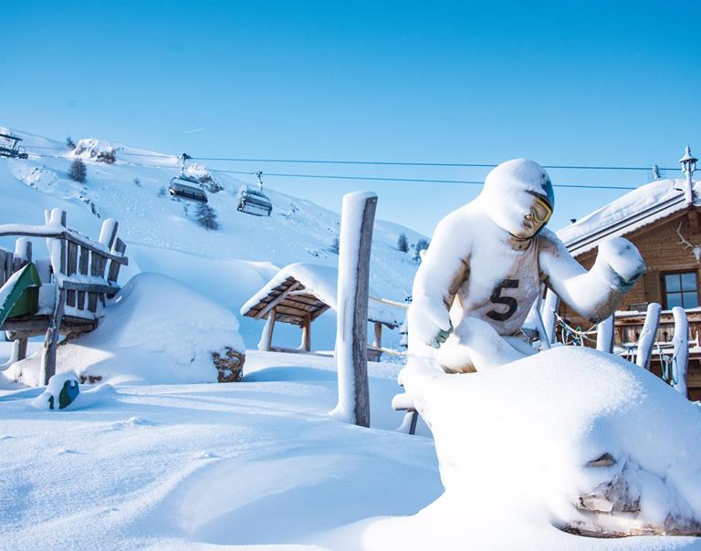 Hotel Goldknopf auf der Skipiste