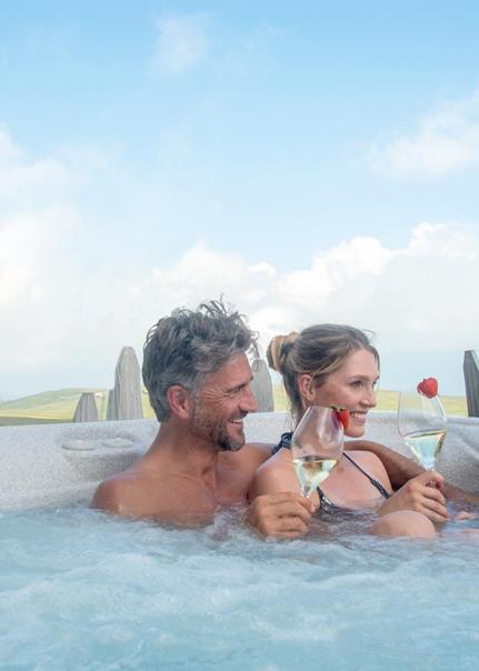 Couple in the Outdoor Whirlpool