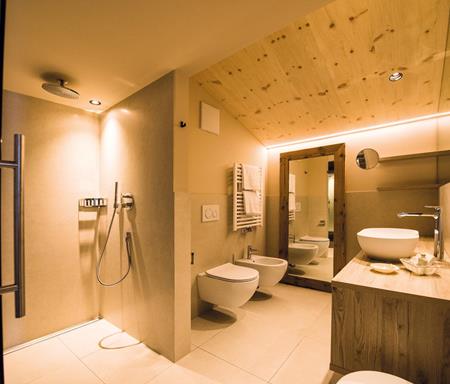 Badezimmer mit Dusche - Doppelzimmer Rosszahn